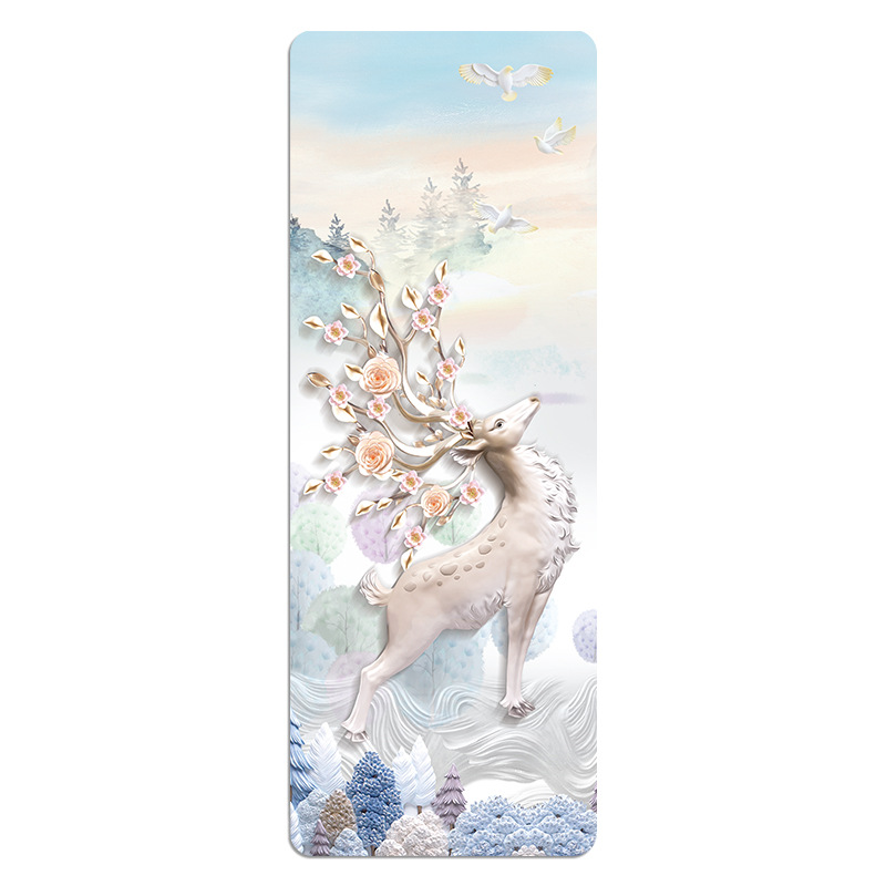Picture of [Source Factory] Ultra-thin suede printing yoga mat rubber yoga mat foldable 1.5mm thick 5mm