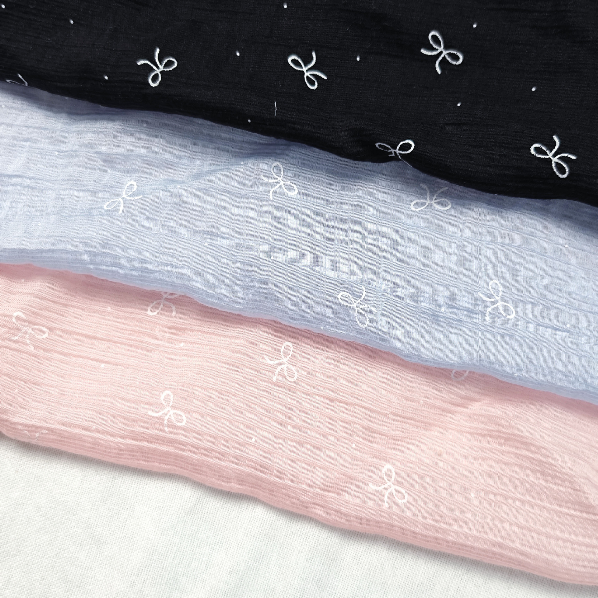 Spring and Summer Toothpick Strips Tencel Gauze Bow Ethnic Fashion Women's Tops Dresses Children's Clothing Woven Fabrics