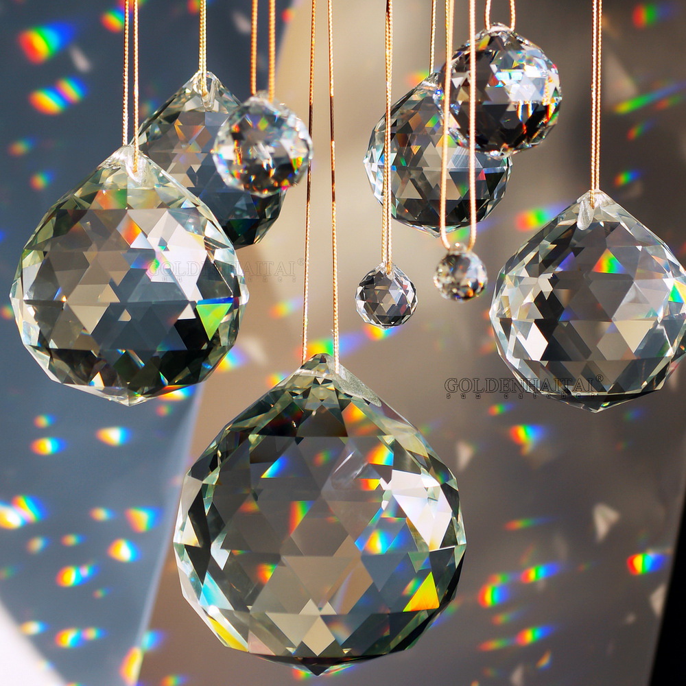 Picture of Crystal lighting ball 15.20.30.40.50.60.70.80.100mm wedding crystal pendant bead string accessories