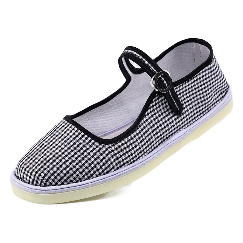 Beef Sole Old Beijing Cloth Shoes Plaid Cloth Shoes Embroidered Shoes Ethnic Style Melaleuca Sole Cloth Shoes Women's Milk Shoes Mother Shoes