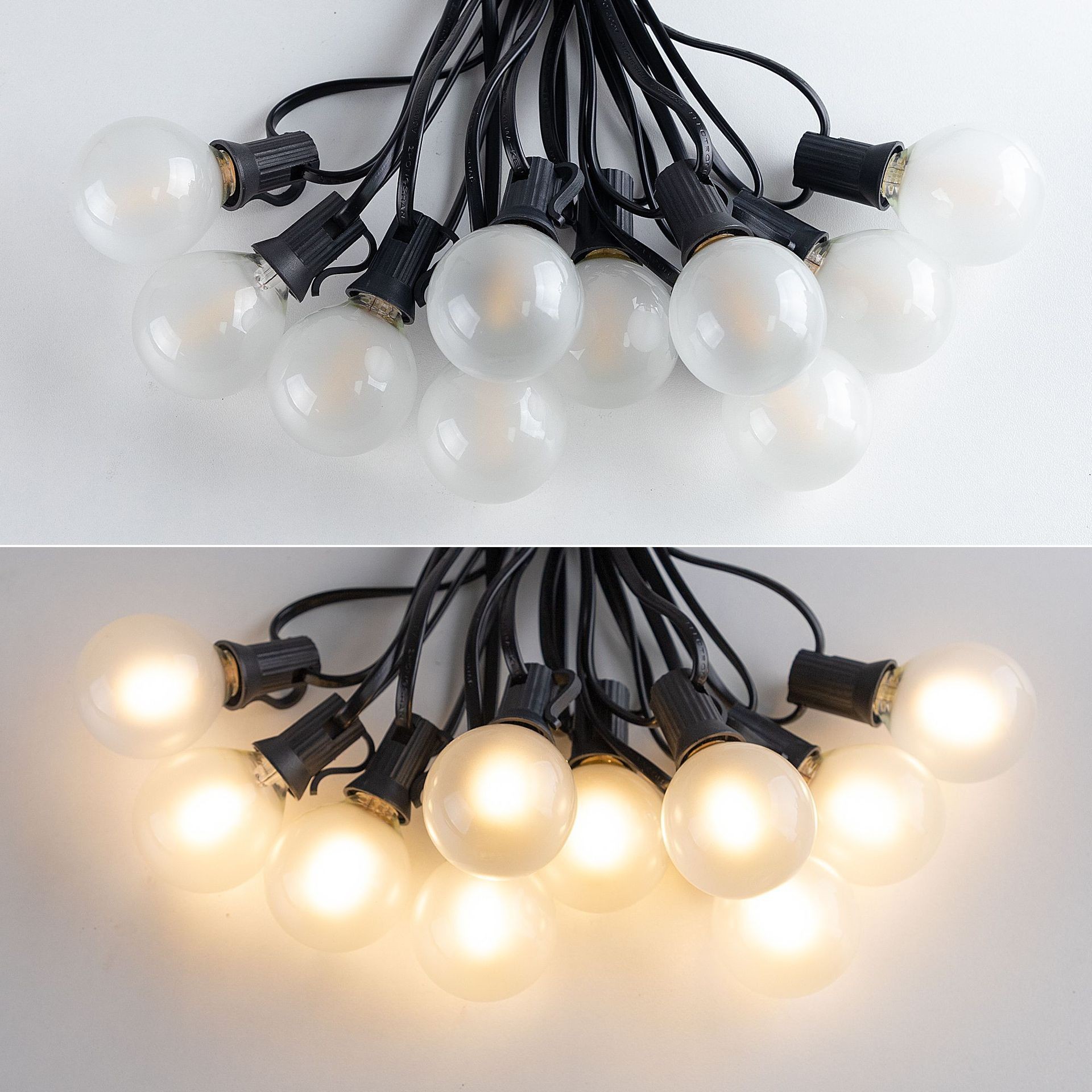 Outdoor camping lantern festival decoration waterproof atmosphere string light G40 frosted bulb outdoor LED string light
