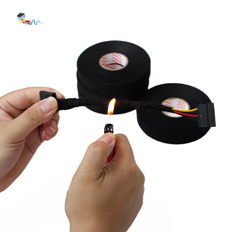 Shengtuo Certoplast535 black flame retardant automotive wiring harness temperature insulation anti-static flannel tape wholesale