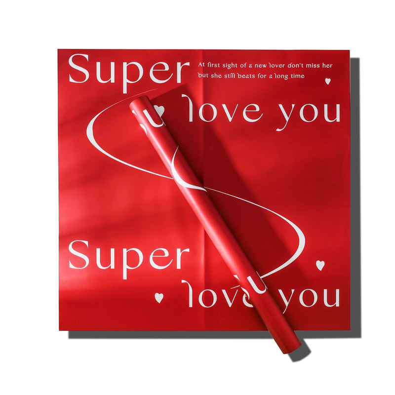 Picture of New love you wrapping paper waterproof English wrapping paper small fragrant wind round bouquet paper handmade diy material batch