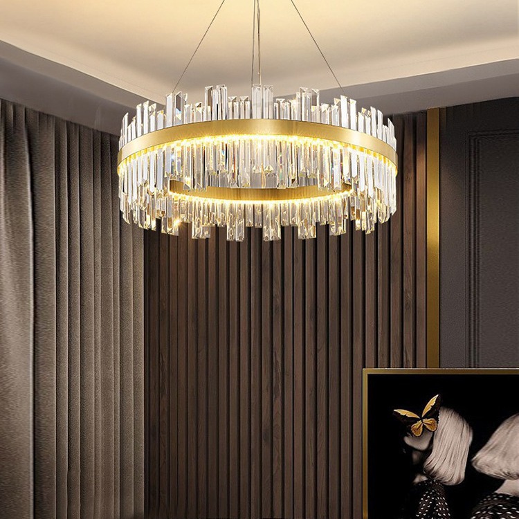 Picture of Advanced European Style Light Luxury Living Room Lobby Crystal Chandelier Light Light Luxury Simple High-end Atmospheric Master Bedroom Modern Lamps