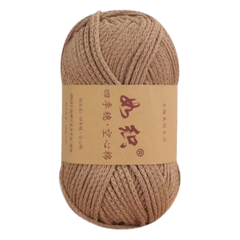 New Four Seasons hollow cotton hand-woven round Strand bag scarf hat slippers crochet DIY wool wholesale
