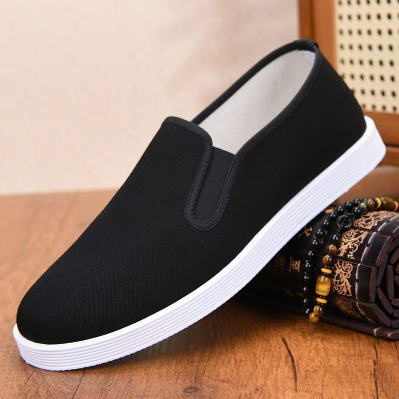Old Beijing cloth shoes casual men's high-end cloth shoes single shoes breathable spring and autumn flat cloth shoes men's shoes factory wholesale men
