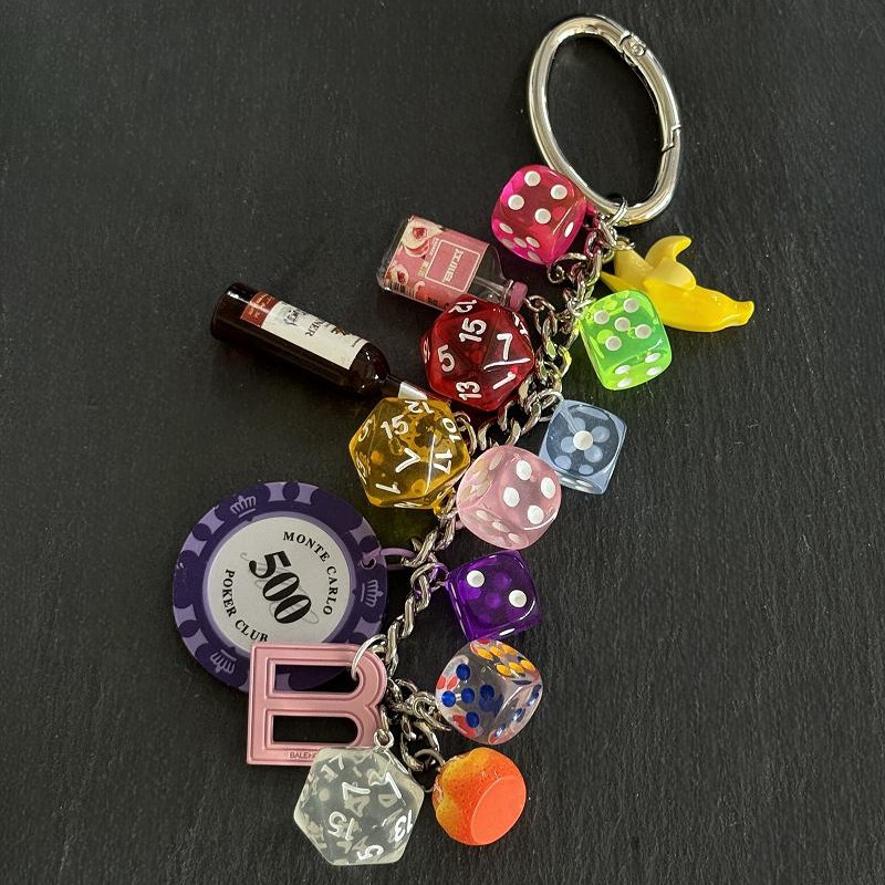 Ian Worth New Miu Style Bag Pendant Lucky Dice Chips Extremely Trendy Waist Hanging Pendant