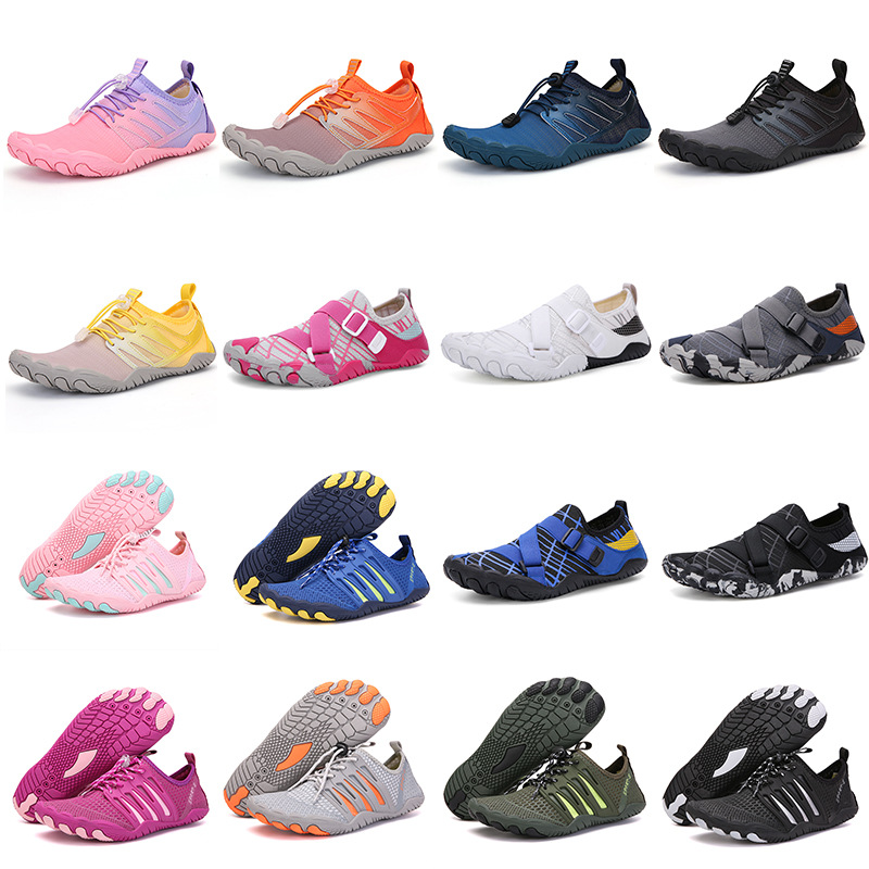 Summer Lace-up Shoes for Men and Women Non-slip Soft Sole Wading Shoes Quick-drying Breathable Beach Shoes Snorkeling Shoes Thick Sole Climbing Shoes