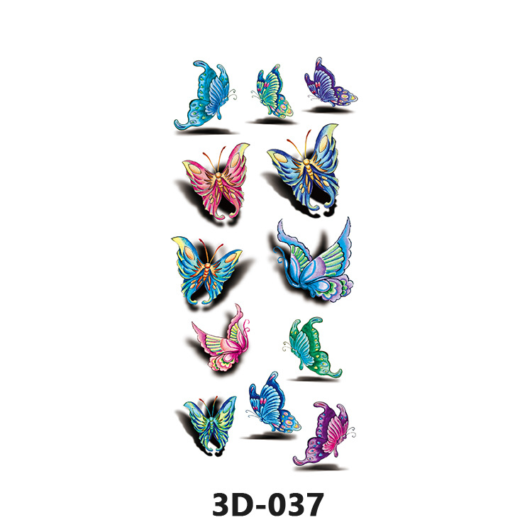Picture of Spot Wholesale 3D Butterfly Waterproof Sweat Female Stereo Artificial Creative Temporary Stickers European and American Cross-Border Butterfly Tattoo Stickers