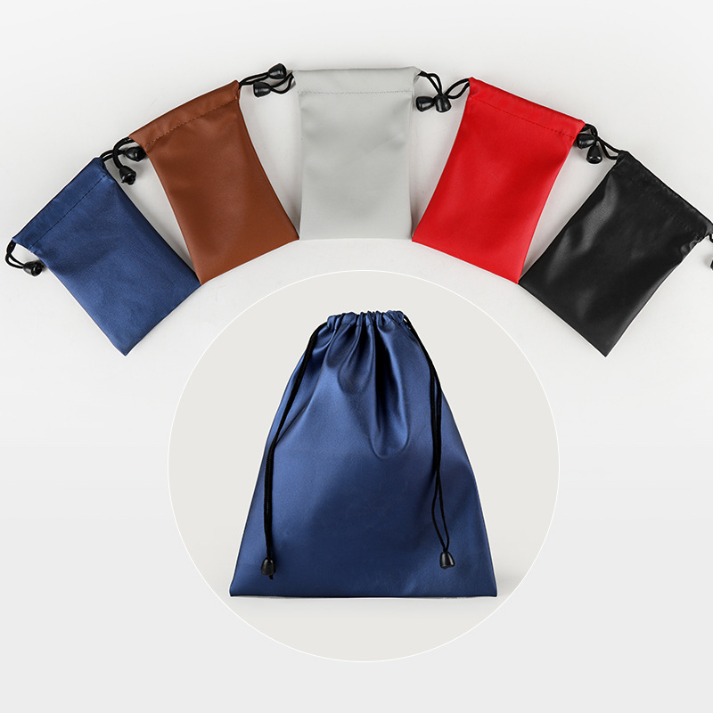 Picture of Color pu mobile power headset waterproof cloth bag mobile phone charging treasure drawstring pocket jewelry storage bag printing