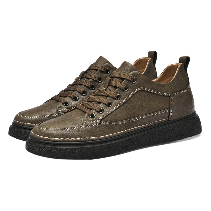 Autumn New Invisible Inner Height Increasing Men's Shoes 8cm Thick Bottom Height Increasing Shoes 6 Retro Trendy Middle Help Sports Casual Board Shoes for Men