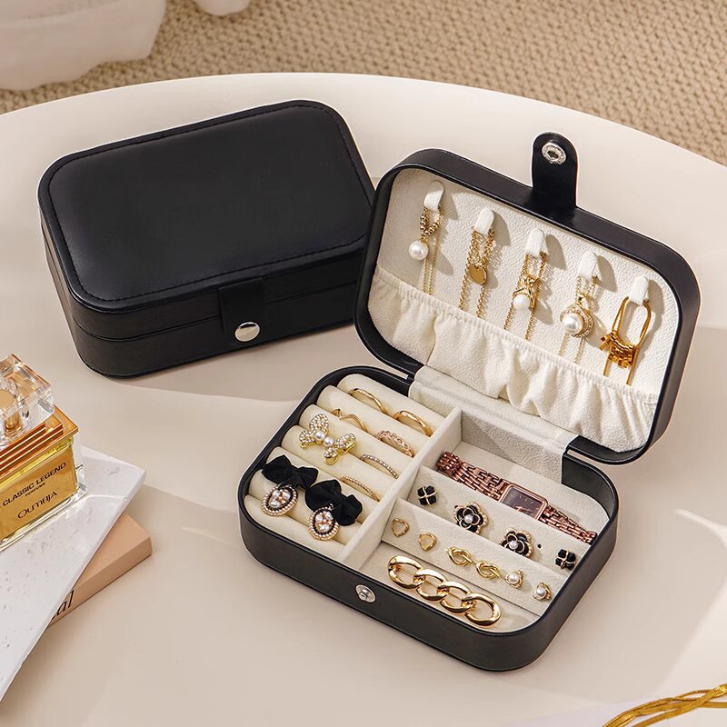 Picture of Portable jewelry storage box travel compact high-end exquisite large capacity earrings ring necklace antioxidant jewelry box