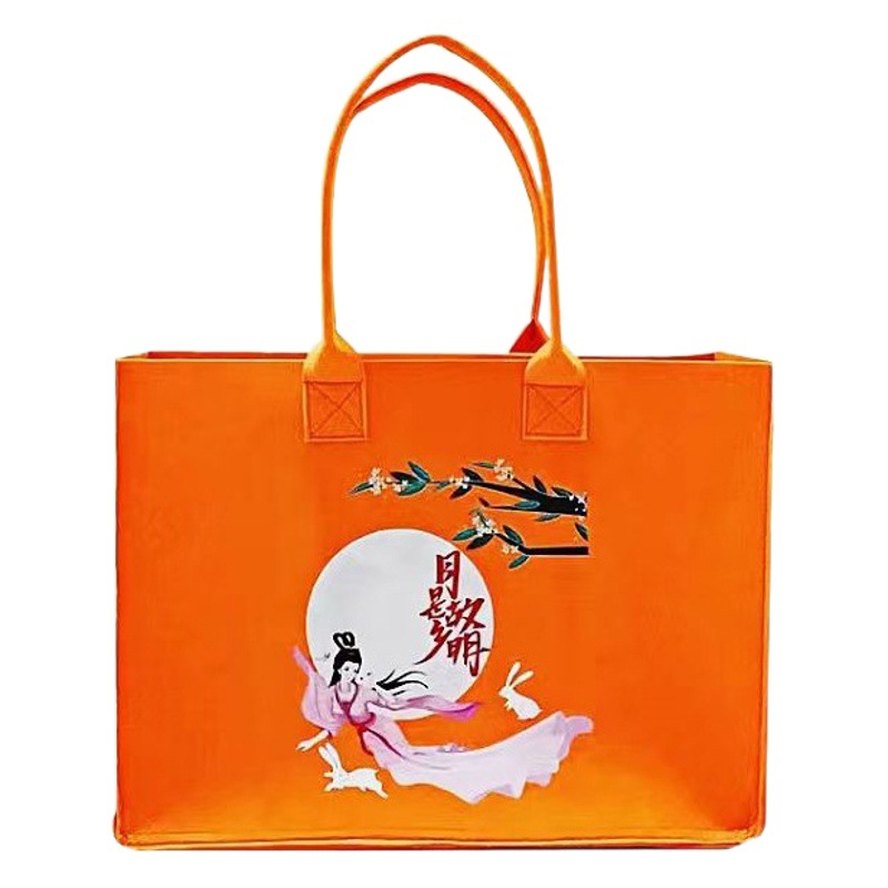 New national fashion Mid-Autumn Festival felt handbag storage bag moon cake gift box outer packaging gift bag handbag