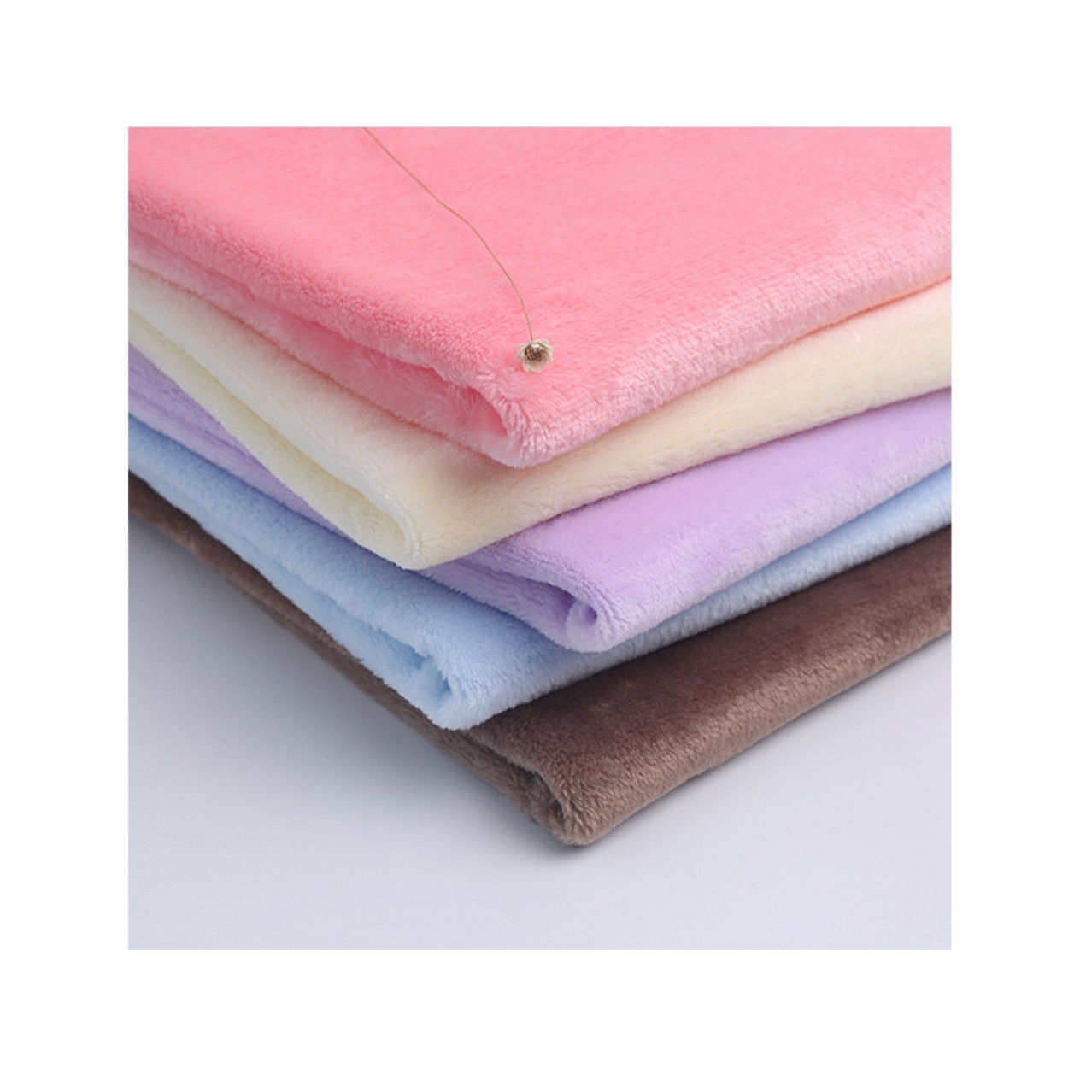 Picture of Factory in stock Autumn and Winter Double-sided Plain Flannel Flannel Fabric Pajamas Home Wear Knitted Flannel Fabric