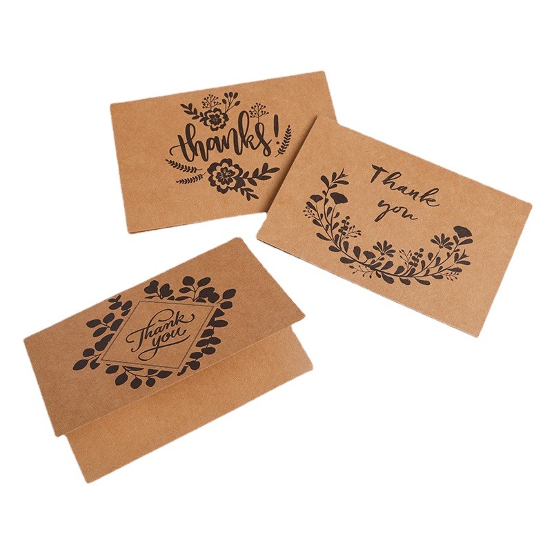 Cowhide retro Thank you greeting card creative business THANKYOU card 6 a set of envelopes with Amazon supply