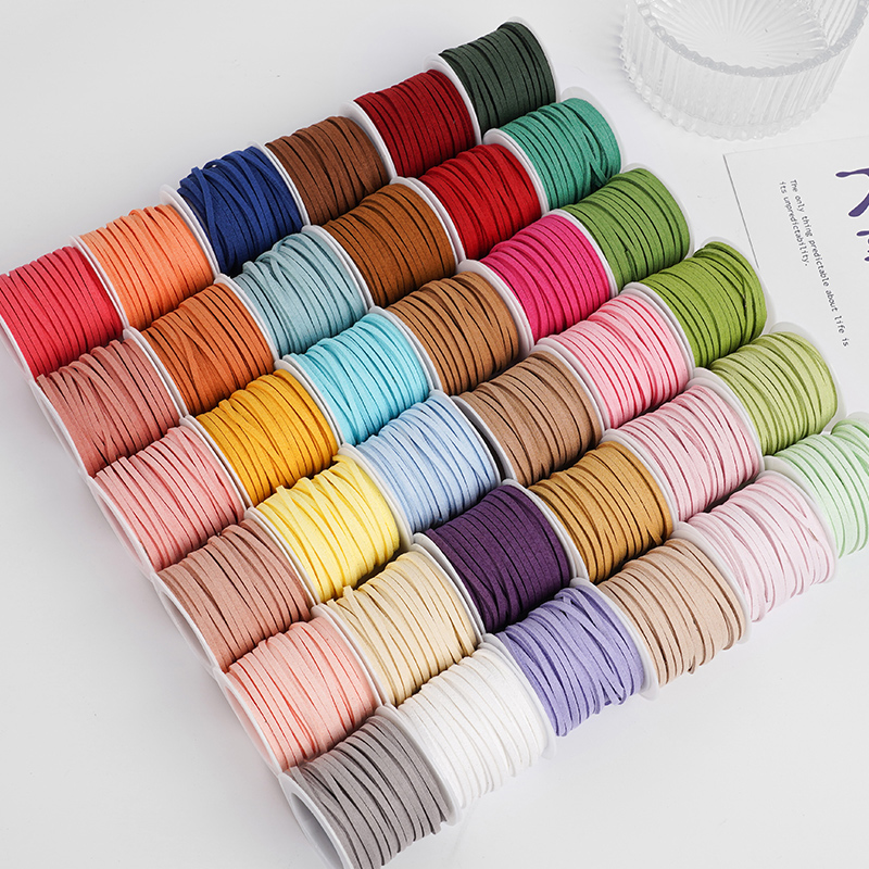 Zhuocai Deerskin Velvet Handmade DIY Material Strap Leather Rope Korean Velvet Gift Box Decorative Ribbon Cowhide Rope