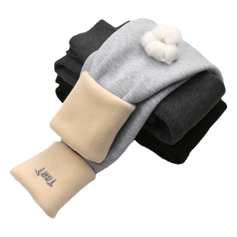Girls' Leggings for Autumn and Winter, Fleece-Lined and Thickened, Cute and Fashionable Warm Pants for Young Children, Middle-Aged Children, and Older Children