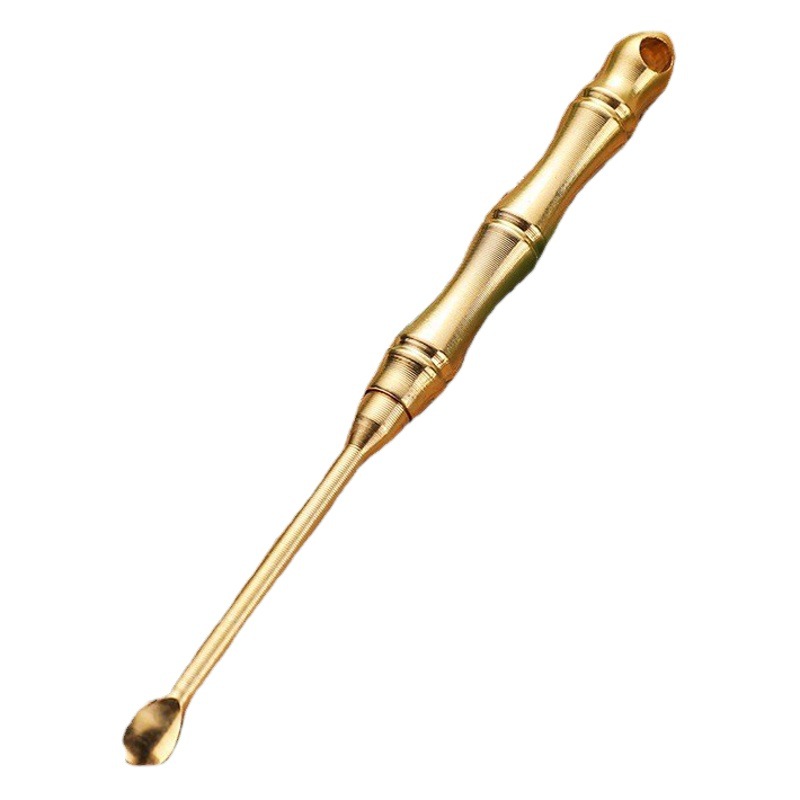 Brass Toothpick Ear Scoop Dual-Purpose Ear Picking Tool Ear Cleaner Detachable Ear Scoop Keychain Pendant Wholesale