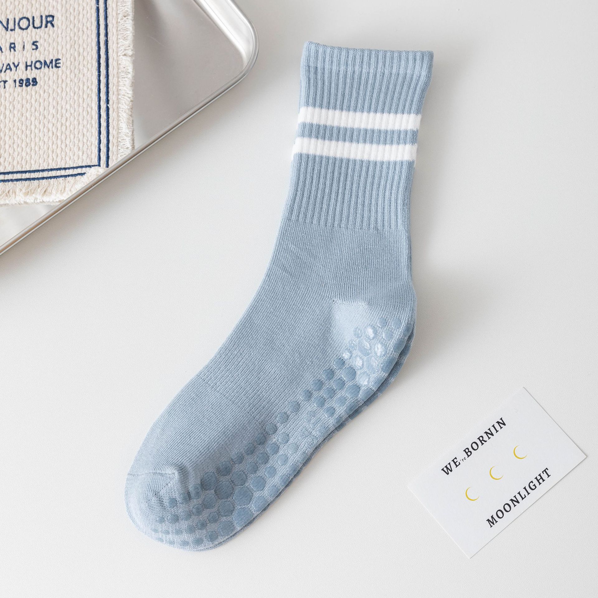 Picture of Pilates socks professional non-slip socks five-finger socks mid-calf yoga socks non-slip sports solid color floor socks yoga socks