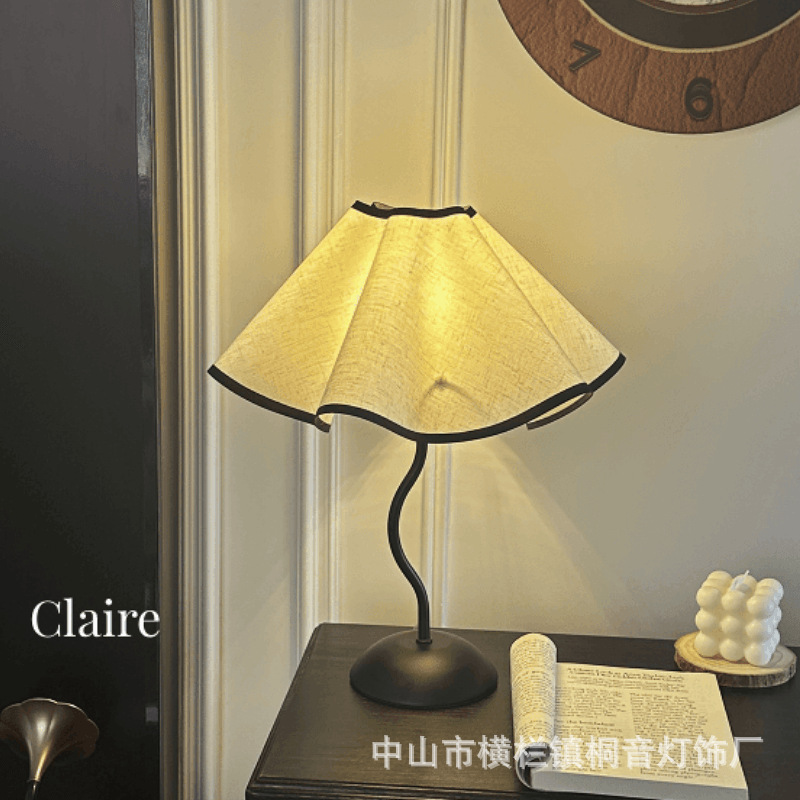 Petal Umbrella Light ins Advanced Sense Simple Middle Ancient Table Lamp Nightlight Bedroom Bedside Atmosphere Lamp Girl's Heart Internet Celebrity