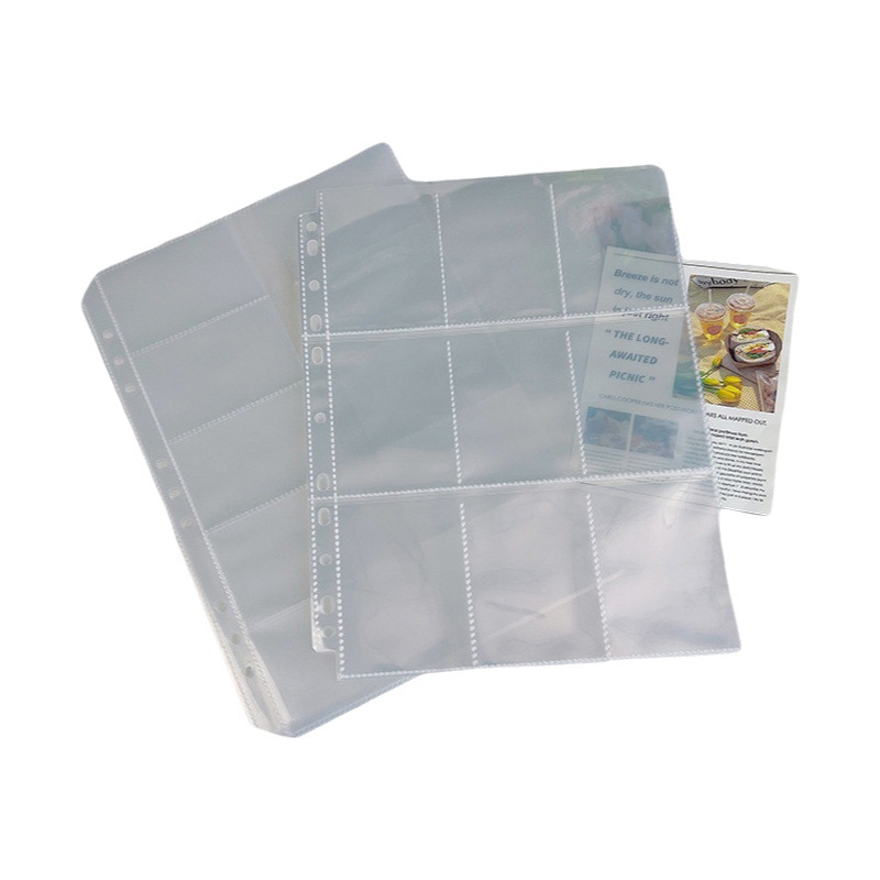 Jiugongge PP loose-leaf transparent card book inner page game card star card four-cell collection book 11-hole A4 card page