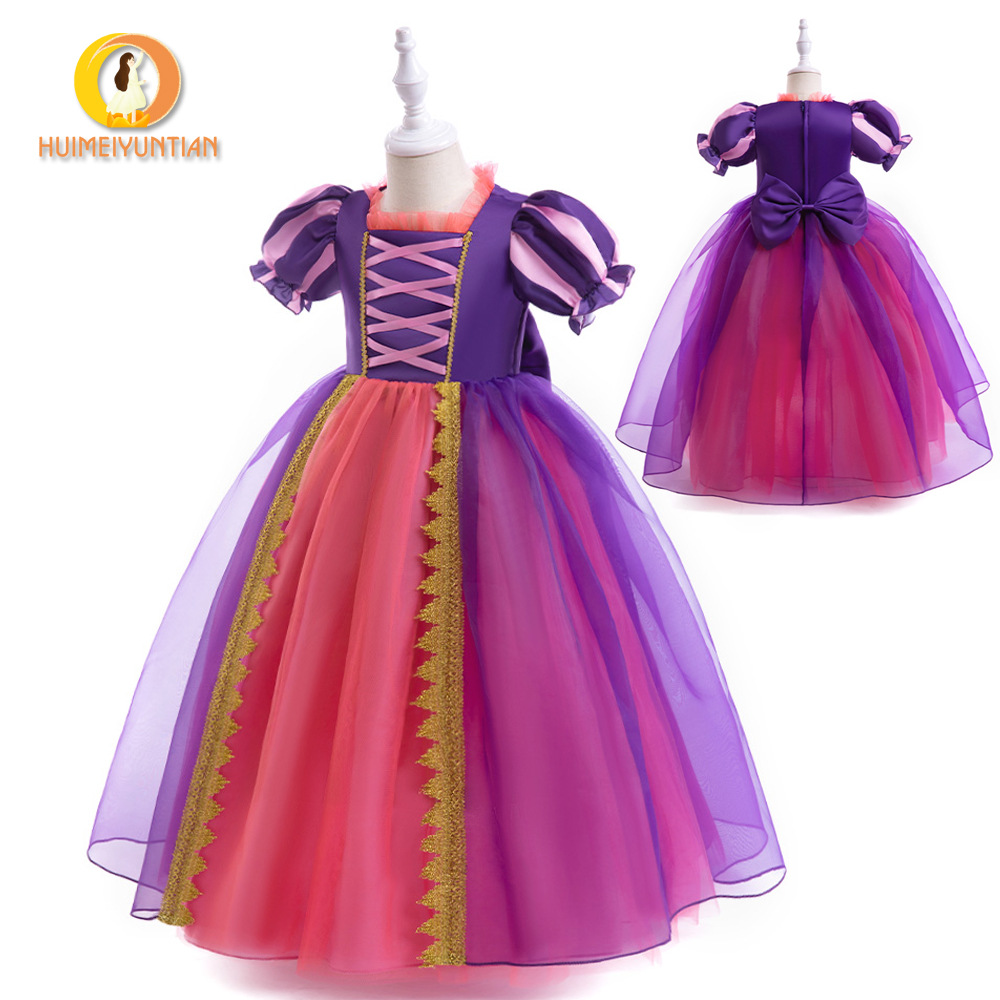 Picture of European and American new children's clothing Sophie Long hair princess dress girl's dress dress ball performance clothing in stock