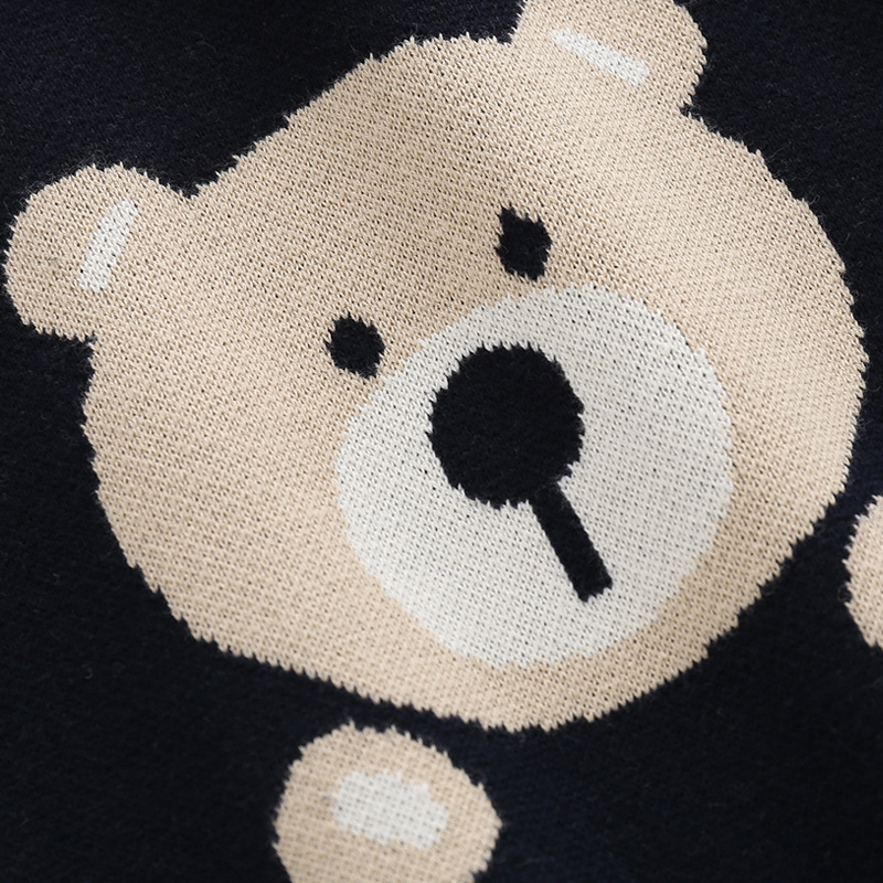 Picture of Scandinavian Bear Foreign Trade Children's Clothing Infant Knitted Jumpsuit Boy Baby Autumn Clothing Autumn and Winter Outerwear Woolen Harness