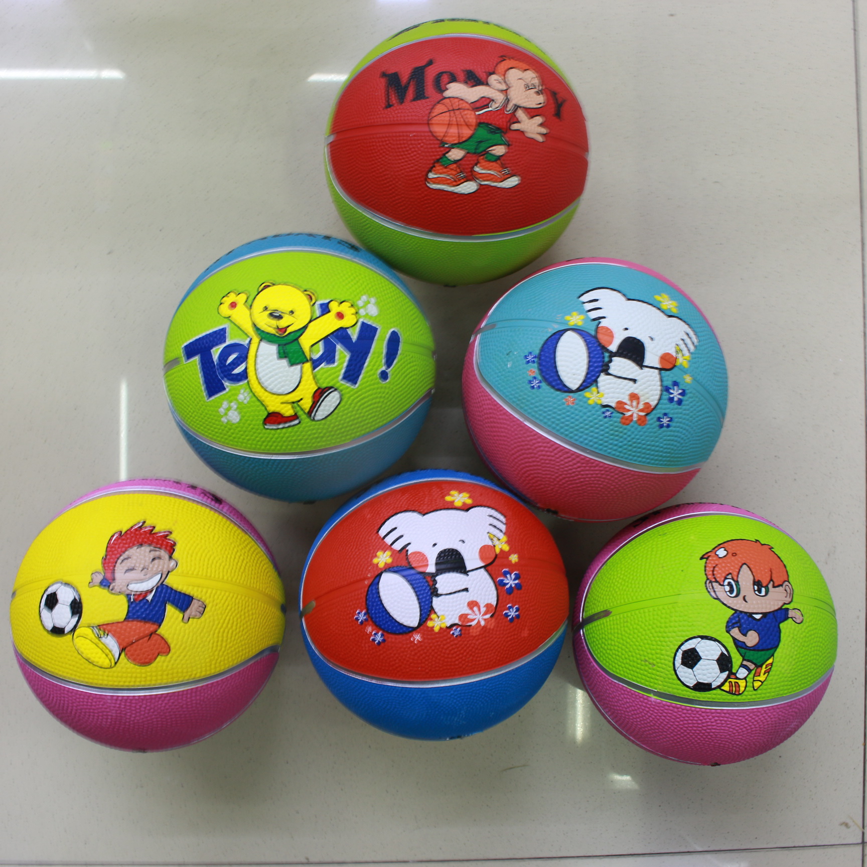 Genuine goods rubber basketball No. 1 12CM children's rubber basketball kindergarten special baby racket ball