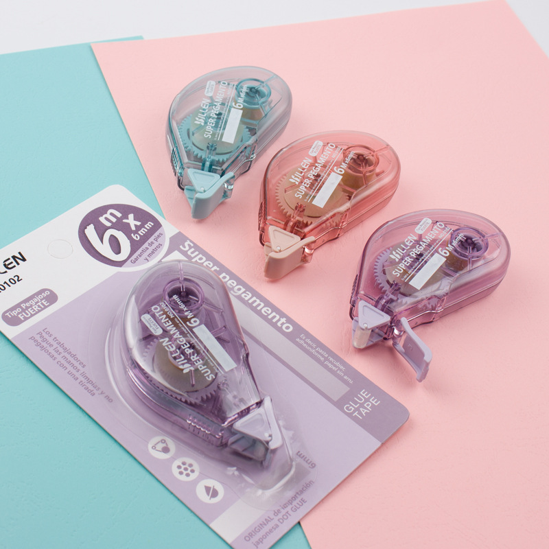 English version dot glue primary school students double-sided tape 6 meters 10 meters correction tape children's manual strong adhesive wholesale