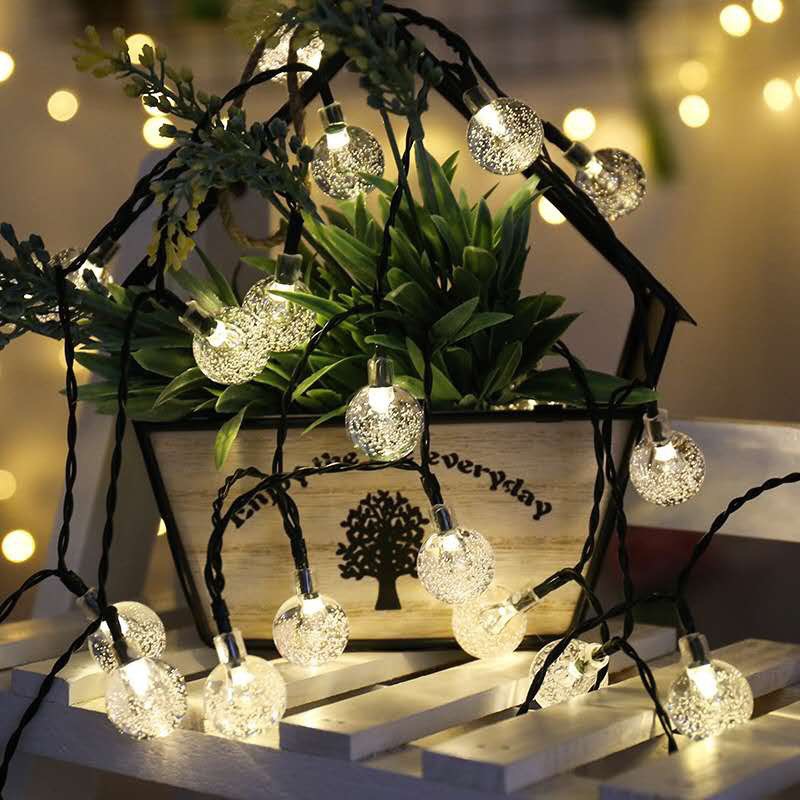 Picture of LED solar light string Bubble Ball water drop light string outdoor landscape courtyard holiday decoration Christmas lights string lights