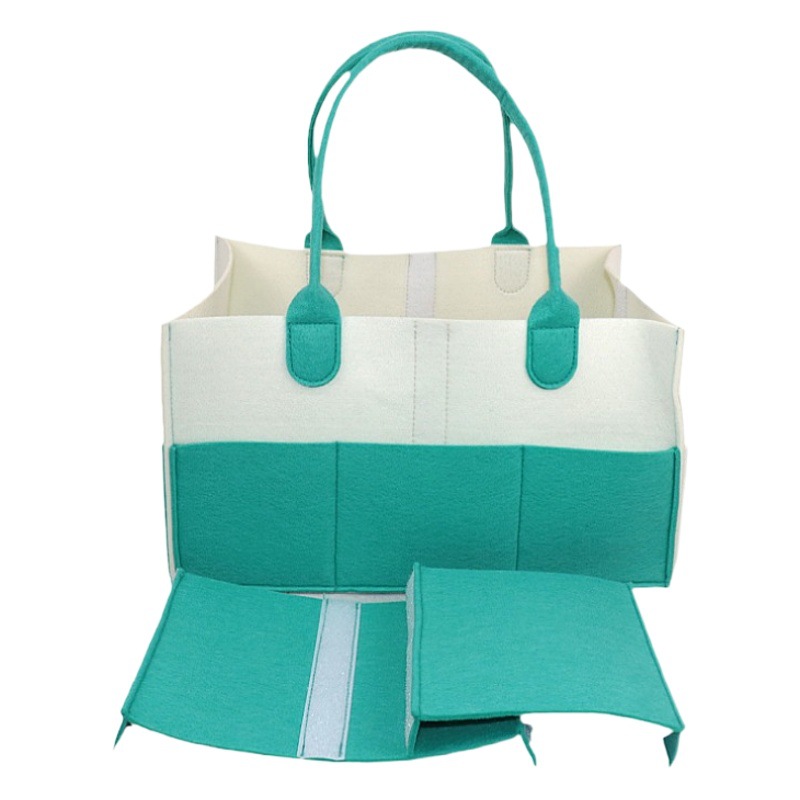 New felt handbag baby diaper storage bag multifunctional mummy bag large capacity diaper storage bag