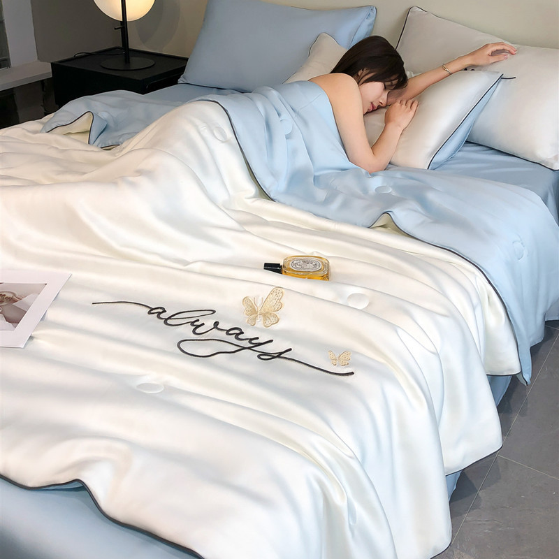 Picture of Summer quilted washed silk Tencel summer cool quilted air conditioning quilted ice silk summer quilted three-piece four-piece washable machine washable
