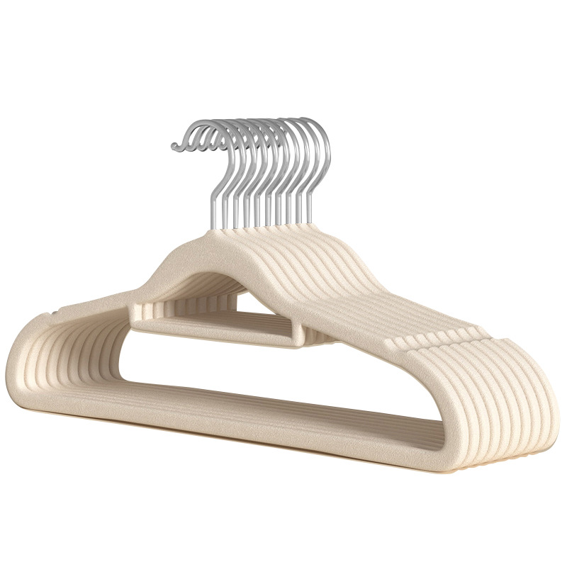 Flocking Clothes Hanger White 10 Durable Storage Non-slip Clothes Hanger Environmental Protection Underwear Drying Jacket Finishing