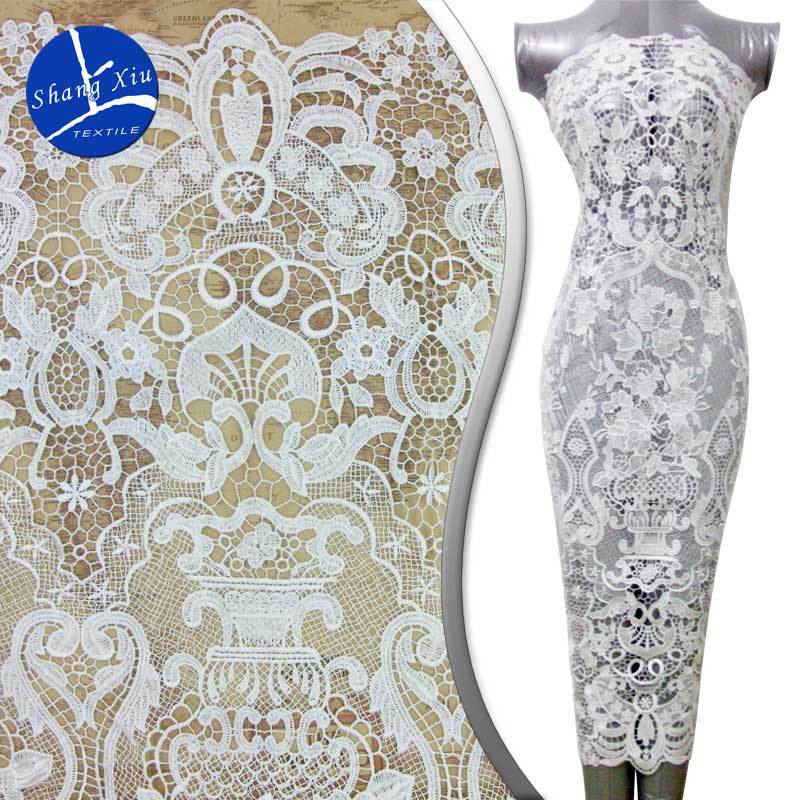 Water soluble lace fabric polyester light embroidery full three-dimensional hollow embroidery fabric high-grade fabric