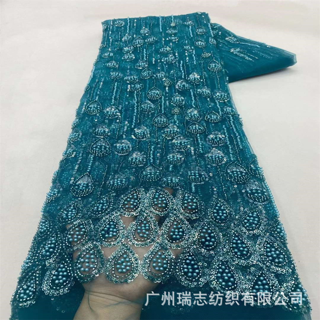 Picture of French Unilateral Drop Children's Wear dress Wedding Dress Sequin Embroidered Bead Fabric Uygur Turban Fabric