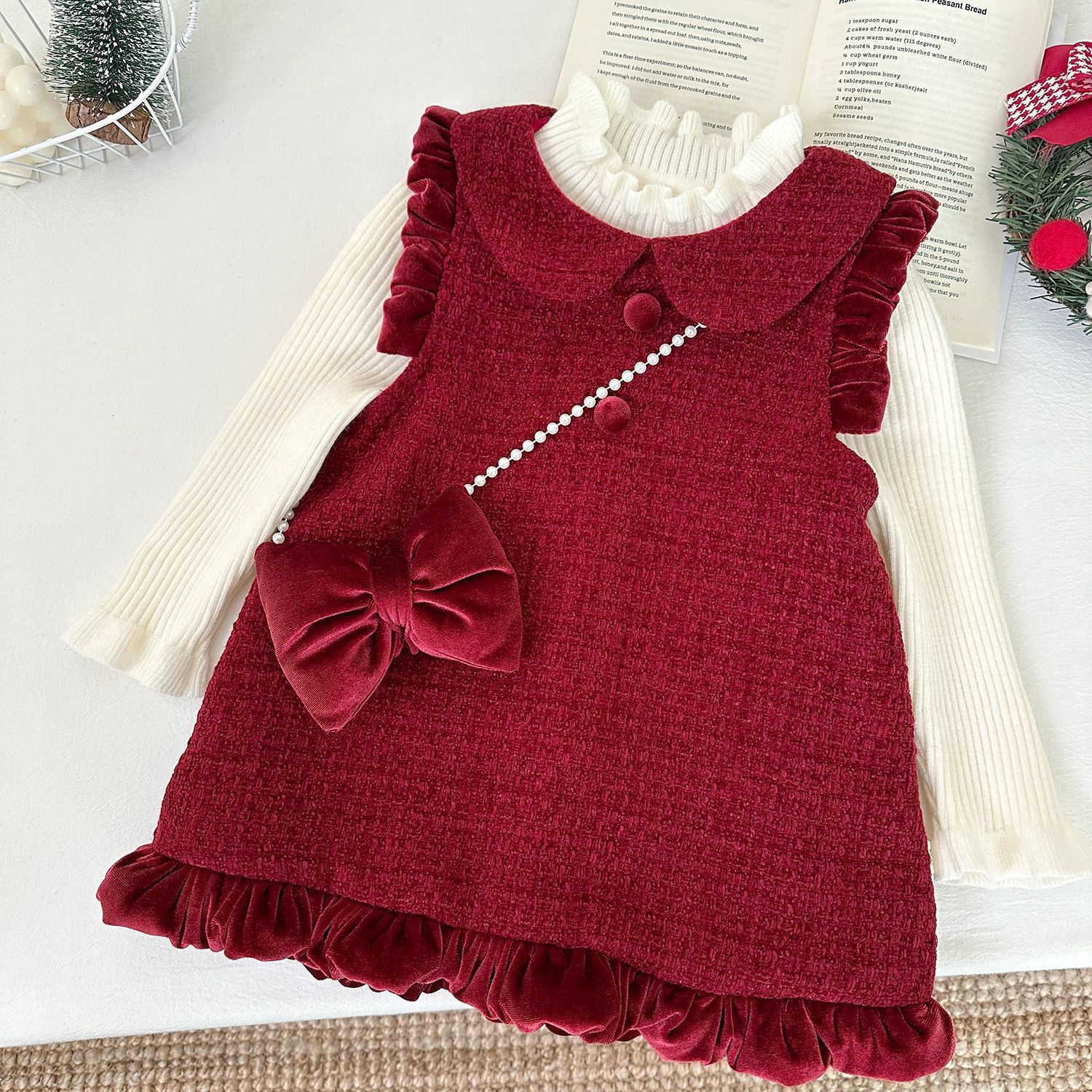 New 2025 Christmas Children's Clothing Girls Autumn and Winter Vest Dress Popular Dress Children's New Year Dress Skirt