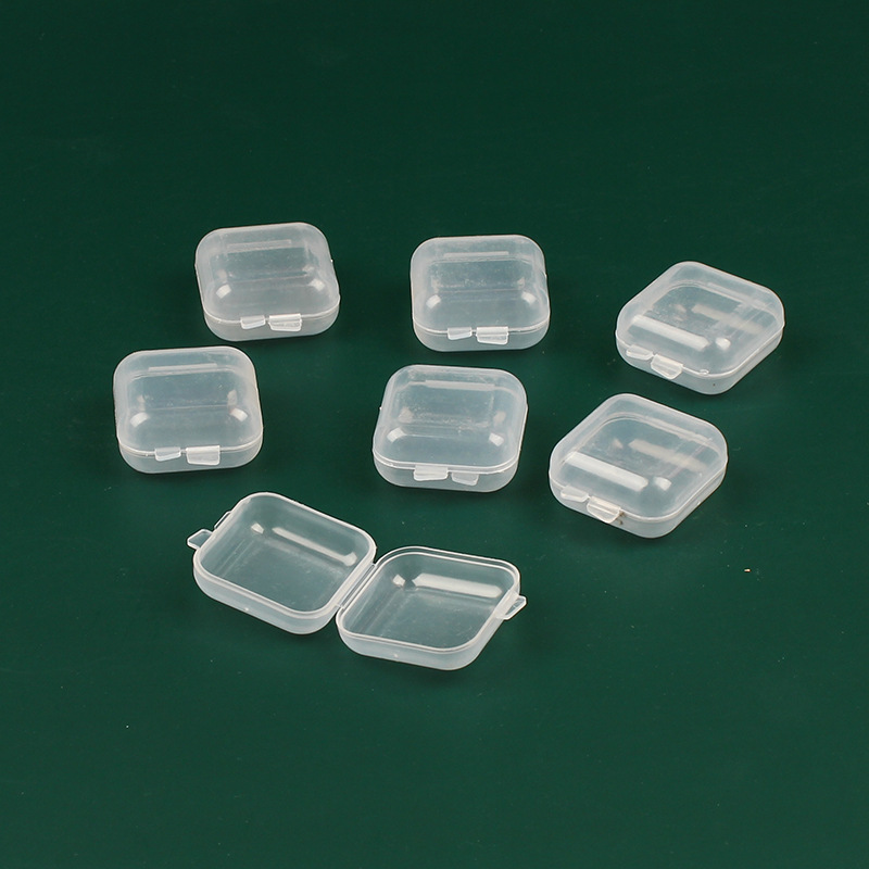 Anti-noise earplugs box transparent small square box cordless earplugs storage box one-piece small plastic box pp transparent plastic empty box
