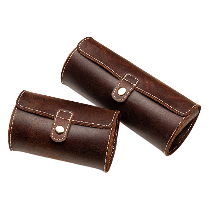 Leather Watch Box Three Pack Round Buckle Watch Bag Outdoor Convenient Couple Watch Storage Box Spot Wholesale