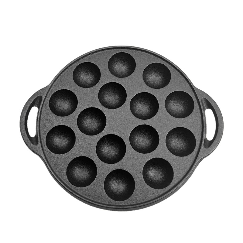 Picture of Cast Iron Uncoated Meatball Baking Pot Octopus Meatball Pot 15 Holes Uncoated Non-stick Barbecue