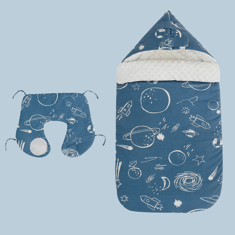 Picture of Yinxiuli Autumn and Winter Thickened Baby Pure Cotton Anti-Scare Sleeping Bag Baby Anti-kick Quilt Baby Bean Blanket Sleeping Bag Large Size