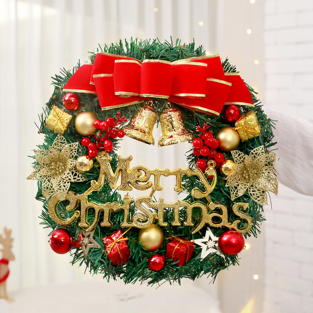 Christmas Wreath 30cm Simulated Led Light-Emitting Christmas Shopping Mall Window Venue Layout Christmas Decorations