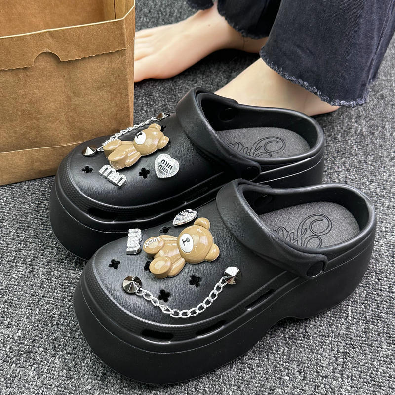 Cross-border Hole Shoes DIY Accessories Lucky Bear Shoe Flower Decorative Buckle Removable Three-dimensional Chain Upper Accessories