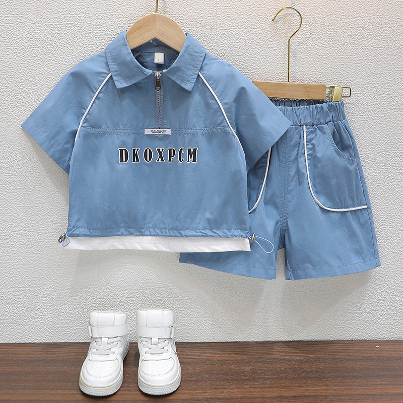 8325 Summer Suit Boys Short Sleeve T-Shirt Boys Summer Short Sleeve Suit Handsome Boys Summer Baby Clothes