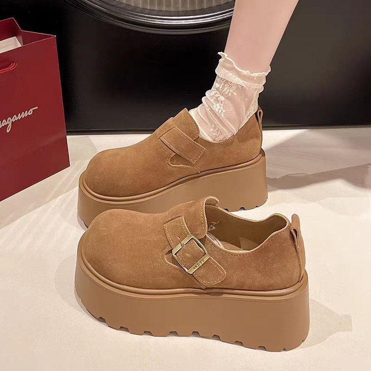 Picture of Small thick-soled 7cm heightened Birkenstock women's 2025 autumn new retro pedal lazy loafer shoes