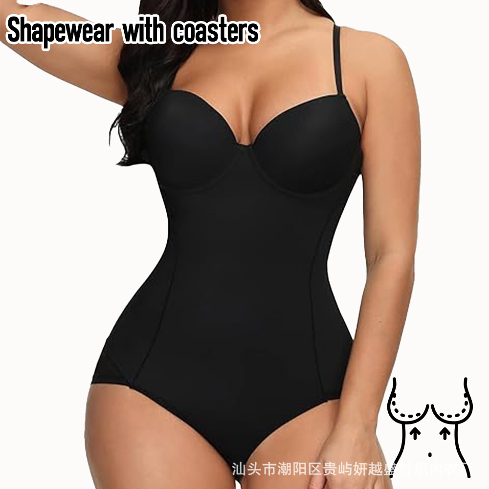 Picture of Amazon Cup Holder One-piece Women's Tight Abdomen-lifting Hip-lifting One-piece Crewneck One-piece Suit