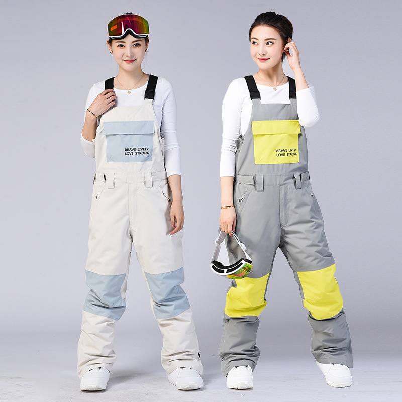 Ski Pants Unisex Bib Pants Warm Ski Equipment Snowboard Suit One-piece Snow Pants