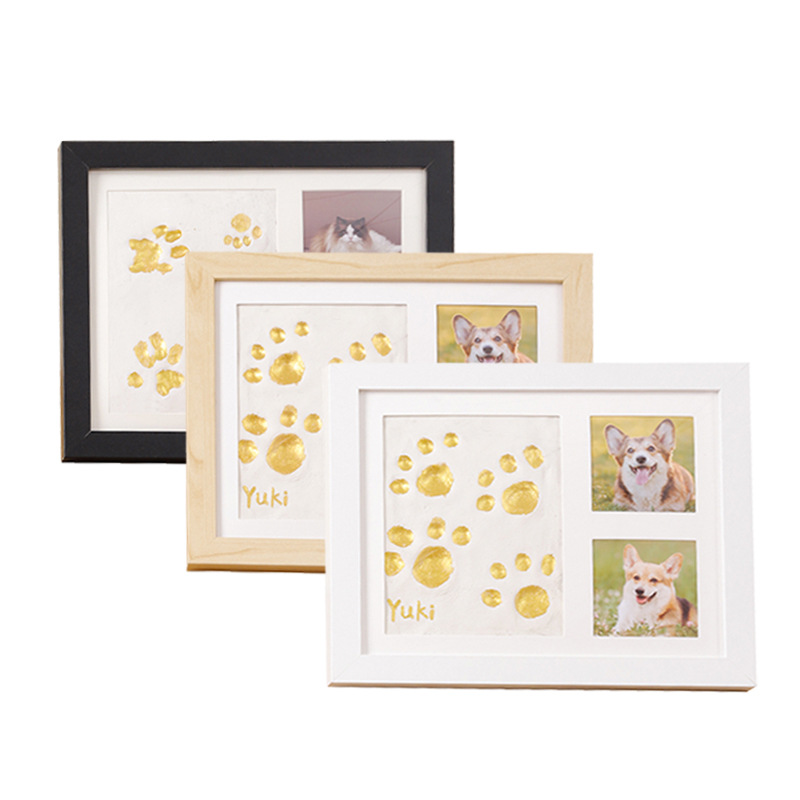 Cross-border New Upgrade Hand and Foot Print Photo Frame Baby Memorial Dog Cat Paw Print Pet Footprint Pet DIY Picture Frame