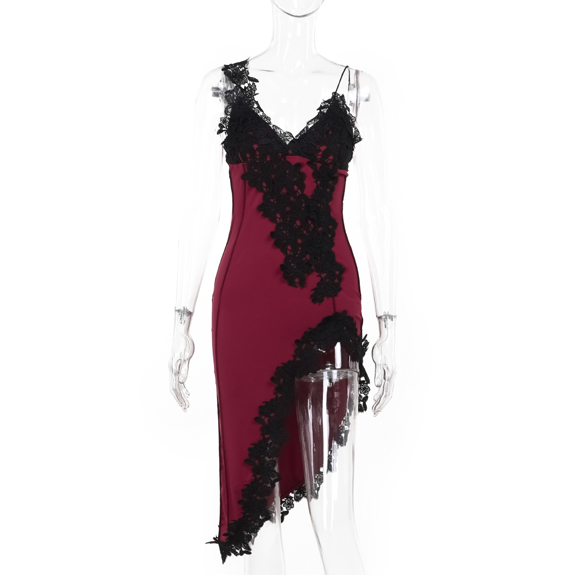 Picture of JY22618 European and American Sexy Deep V Strap Dress Slim Fit Chest Showback Party Spice Girl Elegant Hip Skirt