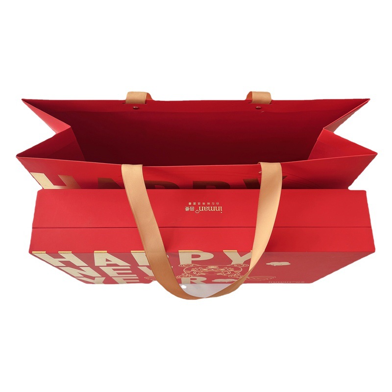 Red New Year goods set box lid gift box carton box small batch flip magnet book box product packaging box