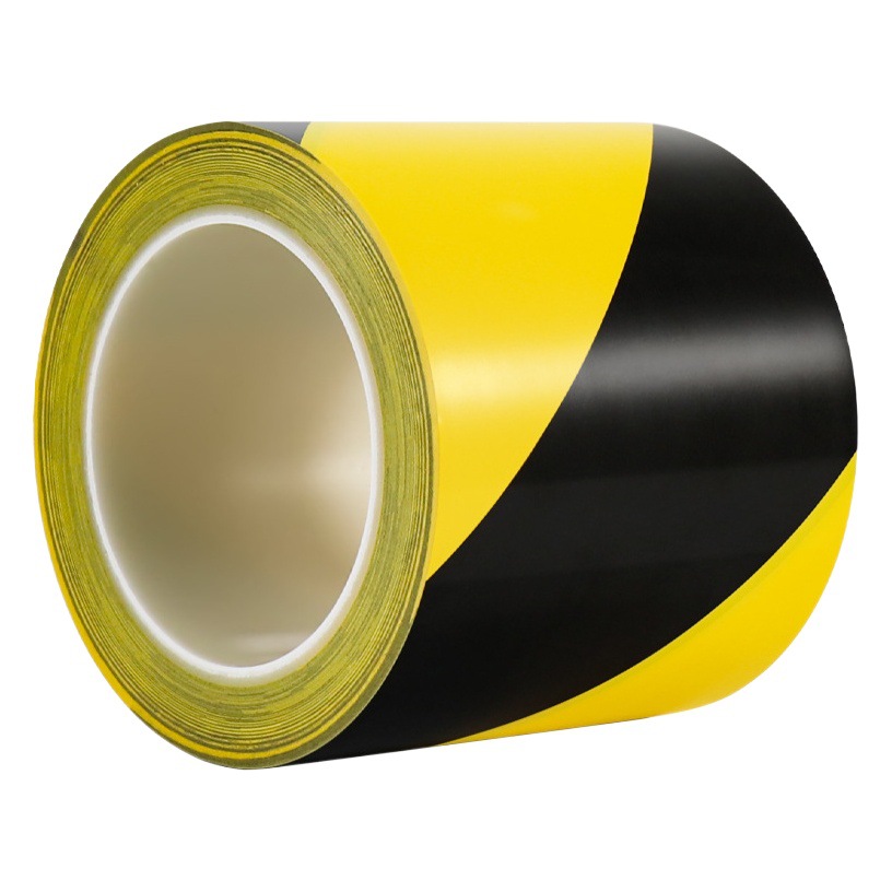 PVC yellow and black warning tape wear-resistant waterproof safety fire protection floor label zebra line warning isolation floor tape